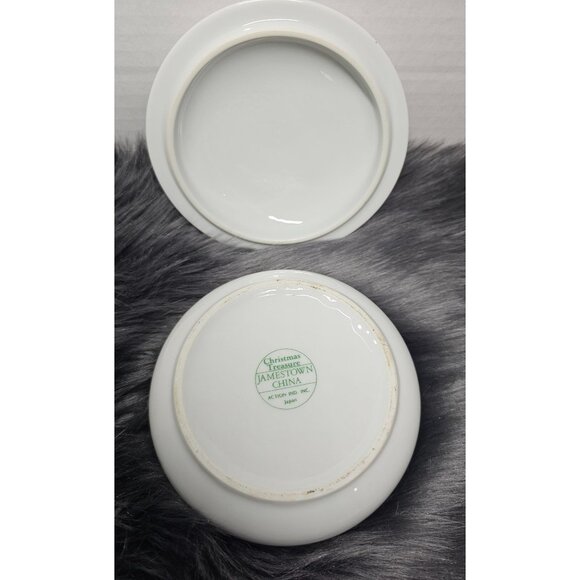 Jamestown China Christmas Treasure Ceramic Trinket Box Candy/Sugar Dish Japan - Picture 6 of 6